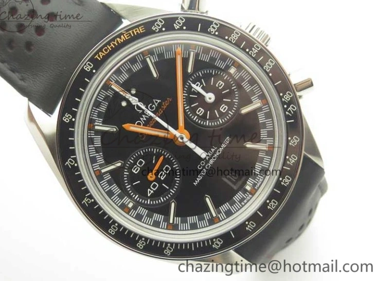 1224 Racing Master Chronometer OMF 1:1 Best Edition Black Dial Orange Hand on Black Leather Strap A Contemporary 7999